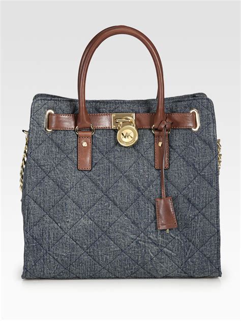 michael kors hamilton royal blue bag|Michael Kors Hamilton studded bag.